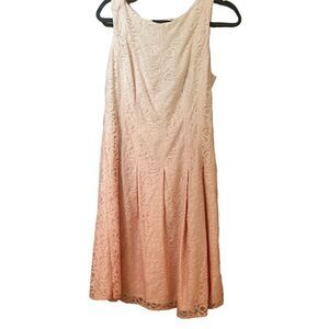 Ivanka Trump Sleeveless Lace Fit and Flare Dress